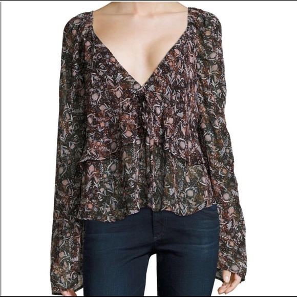 Free People Tops - Free People Uptown Bell Sleeve Floral Printed Top